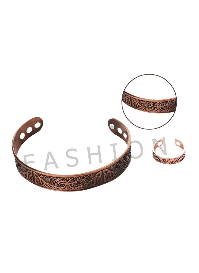 Coconut Pure Copper Magnetic Bracelet(Bracelet & Ring set)  - Image 2