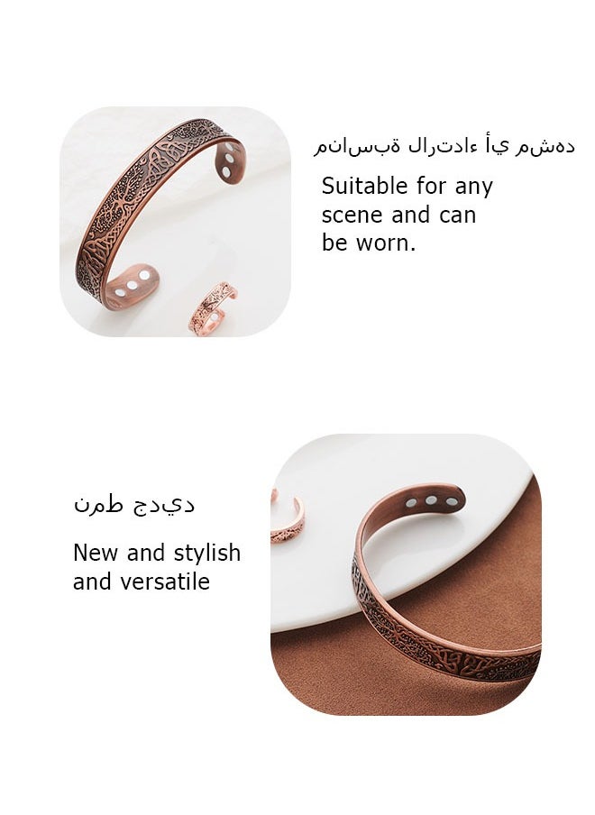 Coconut Pure Copper Magnetic Bracelet(Bracelet & Ring set)  - Image 3