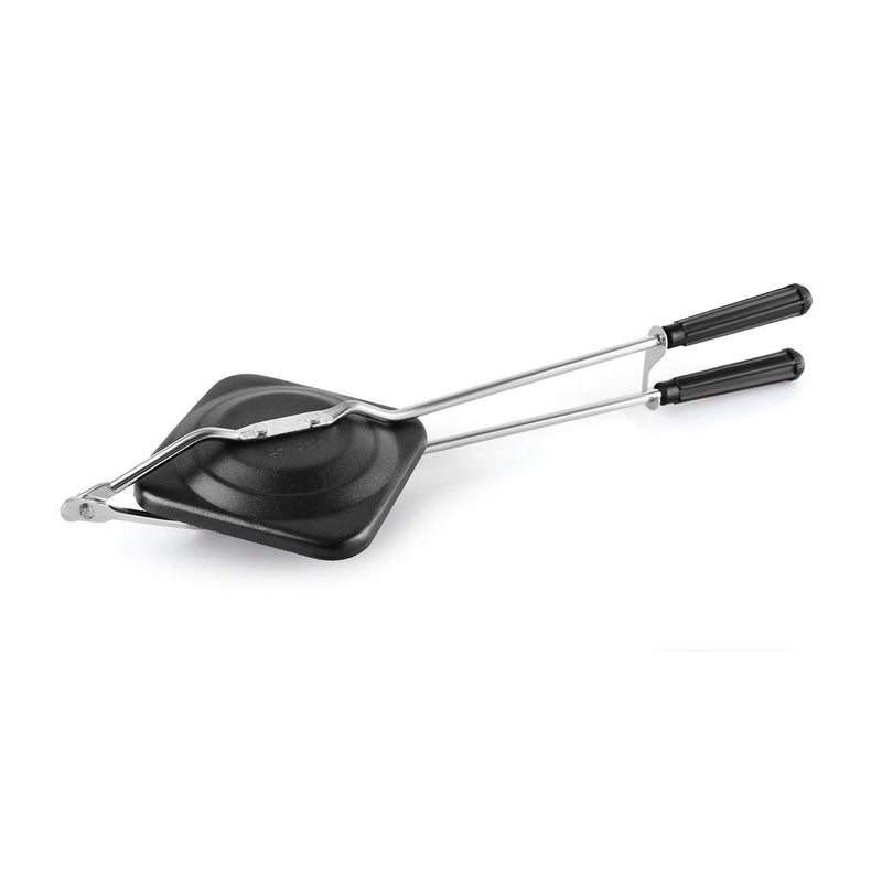 EDBIRET NonStick Aluminium Sandwich Gas Toaster Compatibility with Gas Stoves FlameProof Design HeatResistant Handle Sandwich Maker Sandwich Toaster Black - Image 1