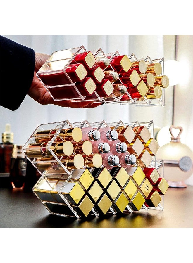 GREECHO 16 Grid Lipstick Holder Clear Acrylic Lipgloss Organizer Compact Fish Shape Lip Balm Storage Box Compact Lipstick Storage Display Stand (1) - Image 3