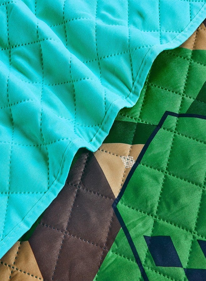 Minecraft Twin Bedding Set for Kids - Bundle with Quilted Bedspread Plus Stickers - Image 4