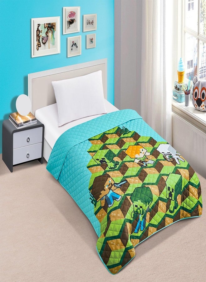 Minecraft Twin Bedding Set for Kids - Bundle with Quilted Bedspread Plus Stickers - Image 3