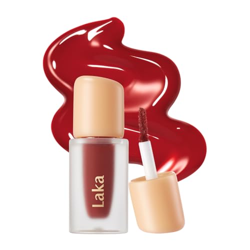 Laka Fruity Glam Lip Tint Mini 19g007oz Glowing Lip Stain with Wide Color Spectrum Hydrating Lightweight Texture LongLasting Bold Stain NonSticky Vegan KBeauty 104 Cherry - Image 1