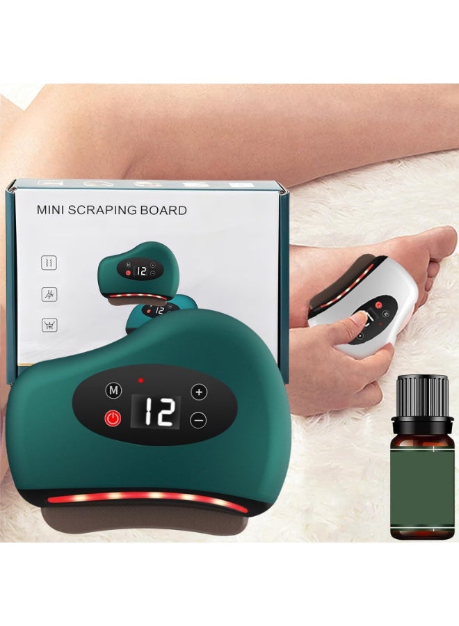 KOWVOWZ Foot Scraper, Heated Muscle Scraper 12 Massage Levels and 12 Heat Levels, Triple Action- Red Light/Heat/Vibration for Feet Legs Back & Body Care(Green) - Image 1