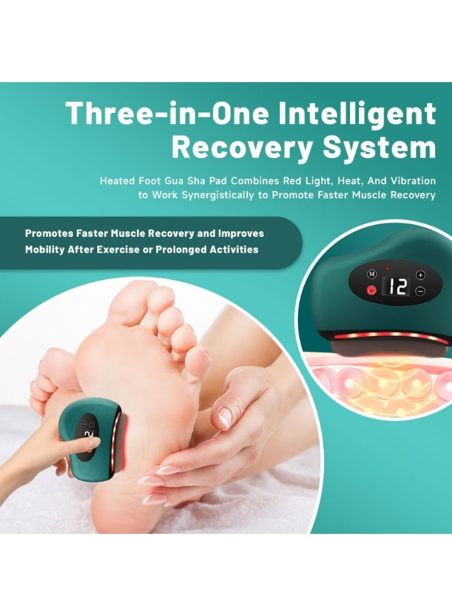 KOWVOWZ Foot Scraper, Heated Muscle Scraper 12 Massage Levels and 12 Heat Levels, Triple Action- Red Light/Heat/Vibration for Feet Legs Back & Body Care(Green) - Image 3