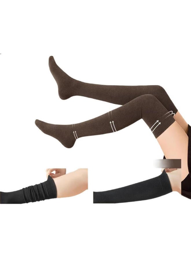 Madallo Modal 3 Pairs Over-Knee Socks, Spring And Summer Thin Style, Swan Velvet Socks, Women'S Style Long Socks, Thigh-High Socks - Image 2