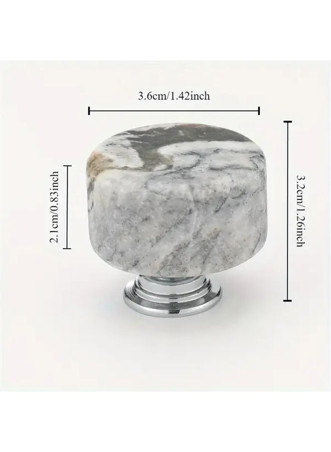 2Pcs Pure White Modern Faux Marble Cabinet Handles Polished Copper Finish Minimalist Design - Image 3