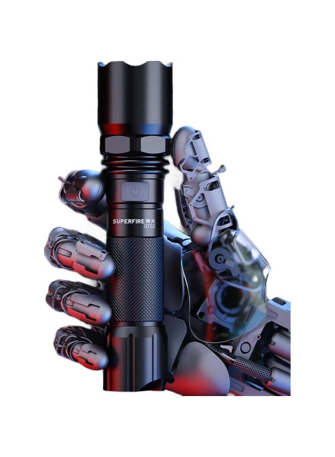 SupFire مصباح يدوي عالي الكثافة، مدمج صغير، ساطع للغاية، طويل الأمد، مقاوم للماء، إضاءة خارجية للدفاع عن النفس، مدى بعيد - Image 2