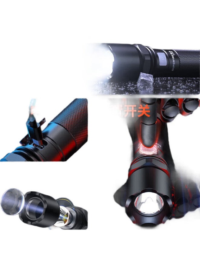 SupFire مصباح يدوي عالي الكثافة، مدمج صغير، ساطع للغاية، طويل الأمد، مقاوم للماء، إضاءة خارجية للدفاع عن النفس، مدى بعيد - Image 3