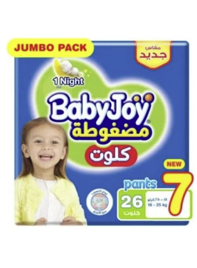 Babyjoy Culotte, Size 7,  18-25 Kg, Jumbo Pack, 26 Diaper Pants