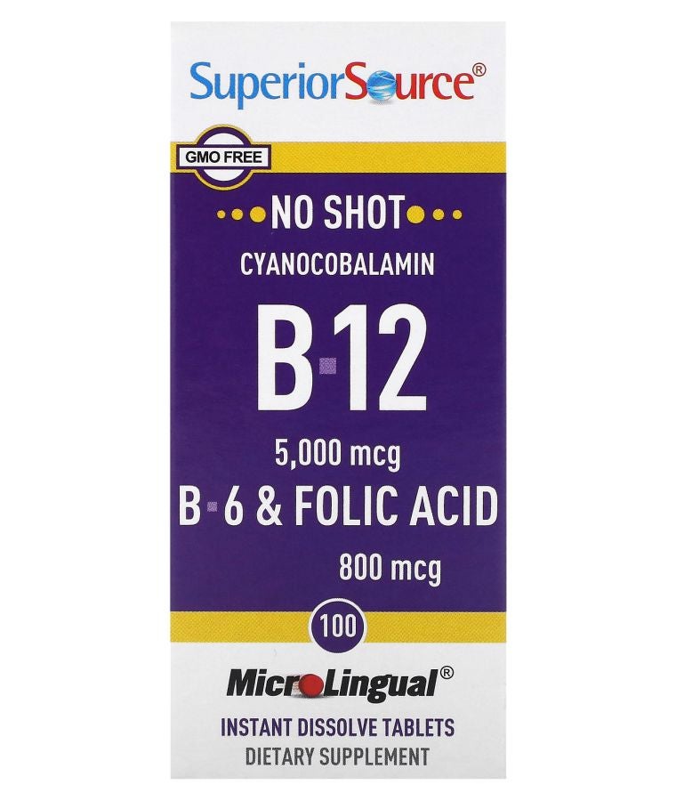 Superior Source B-12 B-6 & Folic Acid 100 MicroLingual Instant Dissolve Tablets