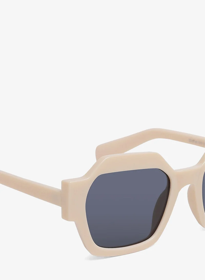 London Rag Black Bold Bevel Square Sunglasses in Beige for Women | Best Price UAE