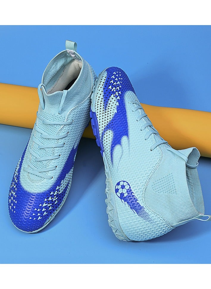 SKT Shiketro Men's and Women's High-Top Soccer Shoes with Short, Non-Slip Spikes for Outdoor Grass Competition Training - Image 4