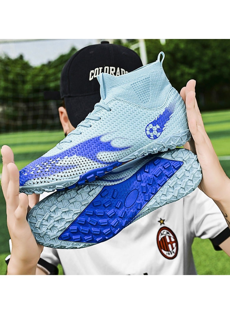 SKT Shiketro Men's and Women's High-Top Soccer Shoes with Short, Non-Slip Spikes for Outdoor Grass Competition Training - Image 5