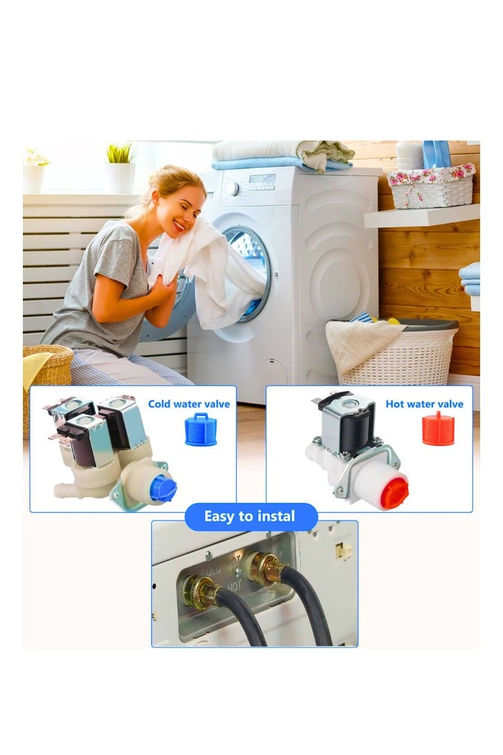 Chase Up AGM73269501 Washer Water Inlet Valve Filter Screen Replacement for Ken-More L-G Washing Machine 1810261, AP5202486, PS3618281, EAP3618281, 3 Red and 3 Blue Inlet Filters - Image 2