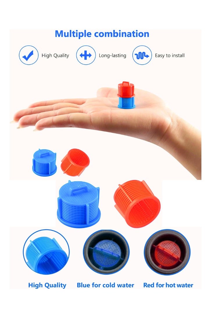 Chase Up AGM73269501 Washer Water Inlet Valve Filter Screen Replacement for Ken-More L-G Washing Machine 1810261, AP5202486, PS3618281, EAP3618281, 3 Red and 3 Blue Inlet Filters - Image 3