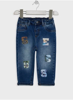 Kids Logo Mid Wash Straight Fit Jeans