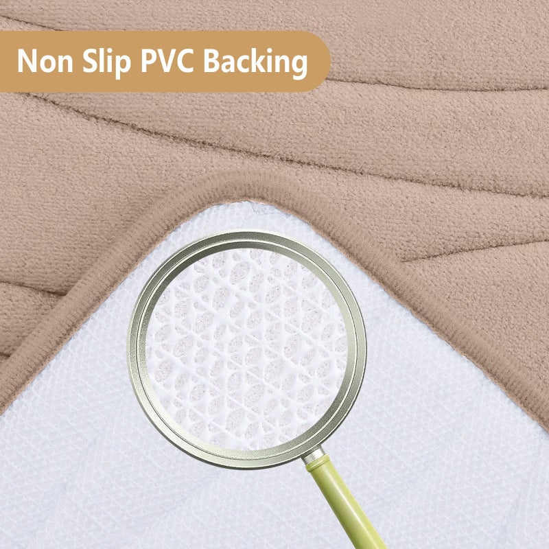 بجند بوجاندا Memory Foam Protch Prud Mat 30x20 Extra Soft and Extorbbent Bath Ship Non Slip and Machine Rases Rugs for Bathroom Floor Acel and Shower Camel - Image 2