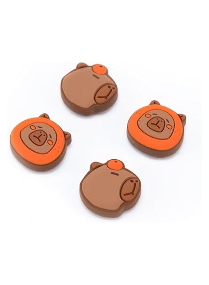 بروماس 4 قطع من أغطية قبضة الإبهام كابيبارا للتبديل، أغطية عصا التحكم السيليكون اللطيفة، غطاء عصا التحكم الناعم متوافق مع نينتندو سويتش/OLED/سويتش لايت - Image 1