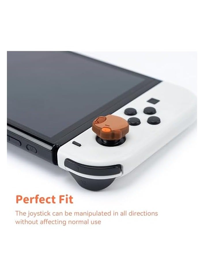 بروماس 4 قطع من أغطية قبضة الإبهام كابيبارا للتبديل، أغطية عصا التحكم السيليكون اللطيفة، غطاء عصا التحكم الناعم متوافق مع نينتندو سويتش/OLED/سويتش لايت - Image 4