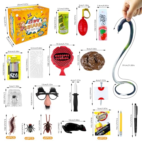PPXMEEUDC 31 PCS Prank Kit for Kids Prank Toys Pack Set Box for Gifts April Fools Pranks Practical Jokes for April Fools Day Halloween Christmas Birthdays - Image 5