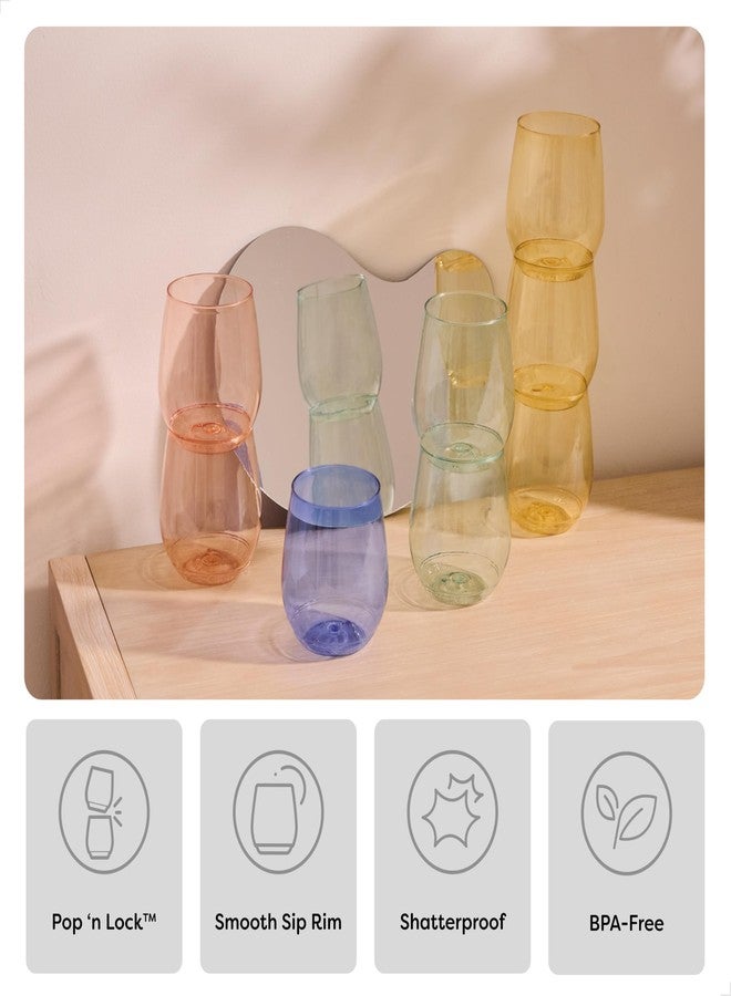 TOSSWARE POP 14oz Vino - Color Series SET OF 12, Premium Quality, Recyclable, Unbreakable & Crystal Clear Plastic Wine Glasses - Image 3