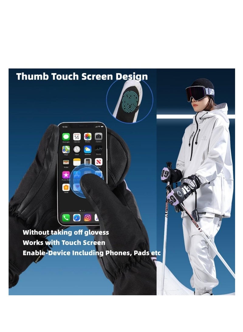 Winter Waterproof Ski Gloves for Men and Women, Touch Screen Snow Mittens for Cold Weather, Warm and Comfortable Skiing Accessories - Image 4