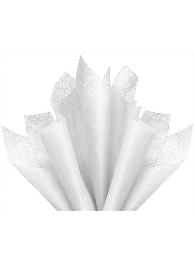 Premium Quality Gift Wrap Paper Basic Solid White Bulk Tissue Paper 15" x 20" - 100 Sheets  - Image 2