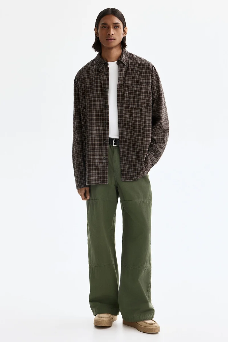 اتش اند ام قميص قطني بقصّة مريحة