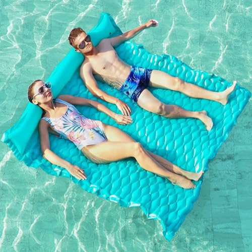 Jasonwell Floating Mat Pool Floats Giant Inflatable Pool Float Lake Raft Lounge Floating Water Mat for Swimming Pool Floatie Lounger Beach Pool Party Toy for Adults Kids GR XL - Image 1