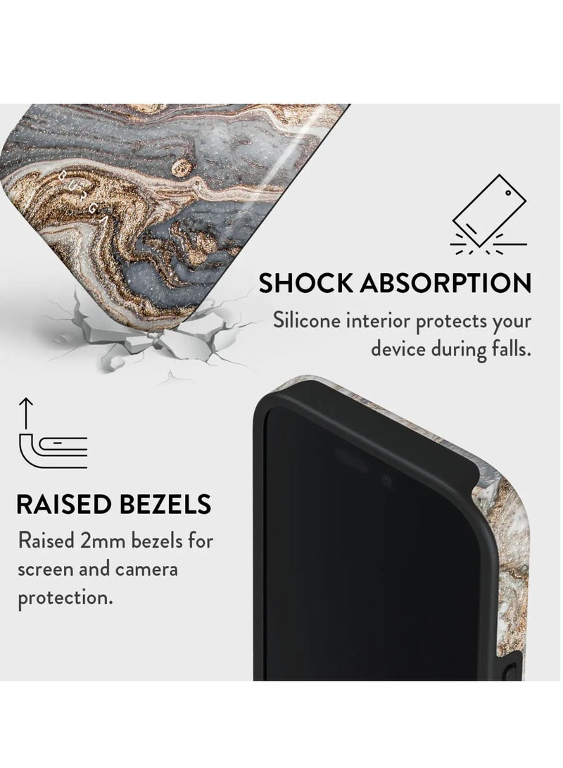 BURGA iPhone 15 Case, 2 Piece Hard Shell + TPU Silicone Interior, Shock Absorption, All Port Accessible, Raised Bezel For Screen & Camera Protection, Never Fading HQ Print, Gentle Wind - Image 3