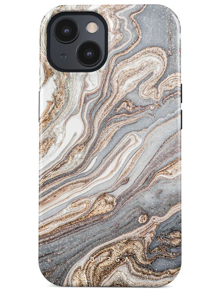 BURGA iPhone 15 Case, 2 Piece Hard Shell + TPU Silicone Interior, Shock Absorption, All Port Accessible, Raised Bezel For Screen & Camera Protection, Never Fading HQ Print, Gentle Wind - Image 1