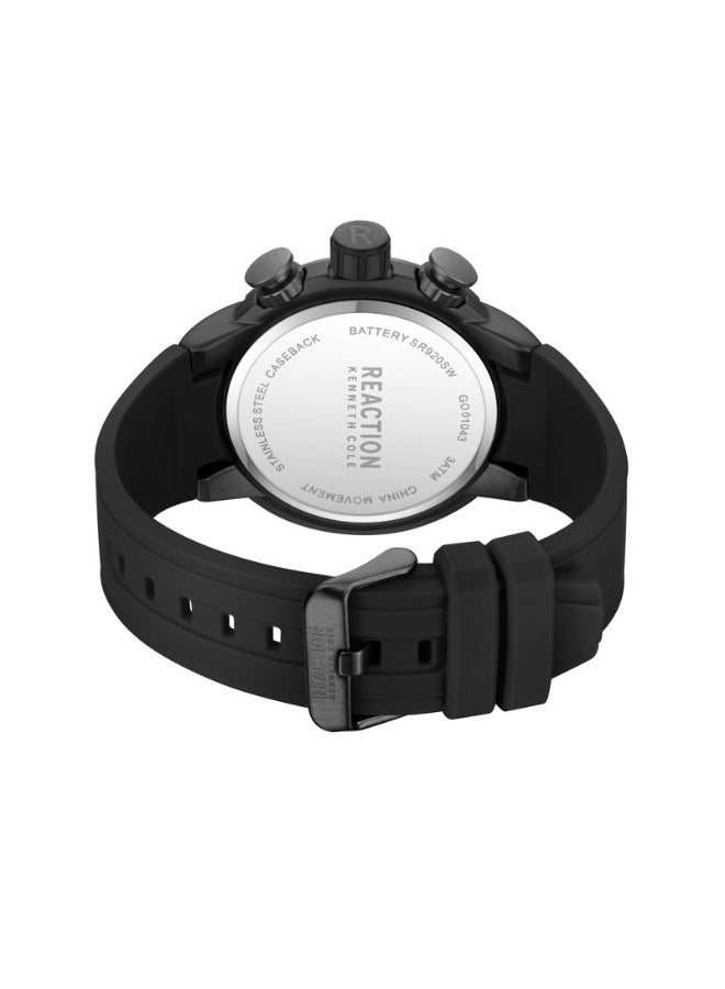 Kenneth Cole Reaction Men's Chronograph Black Dial With Silicone Strap Watch - 56.2mm - Image 2