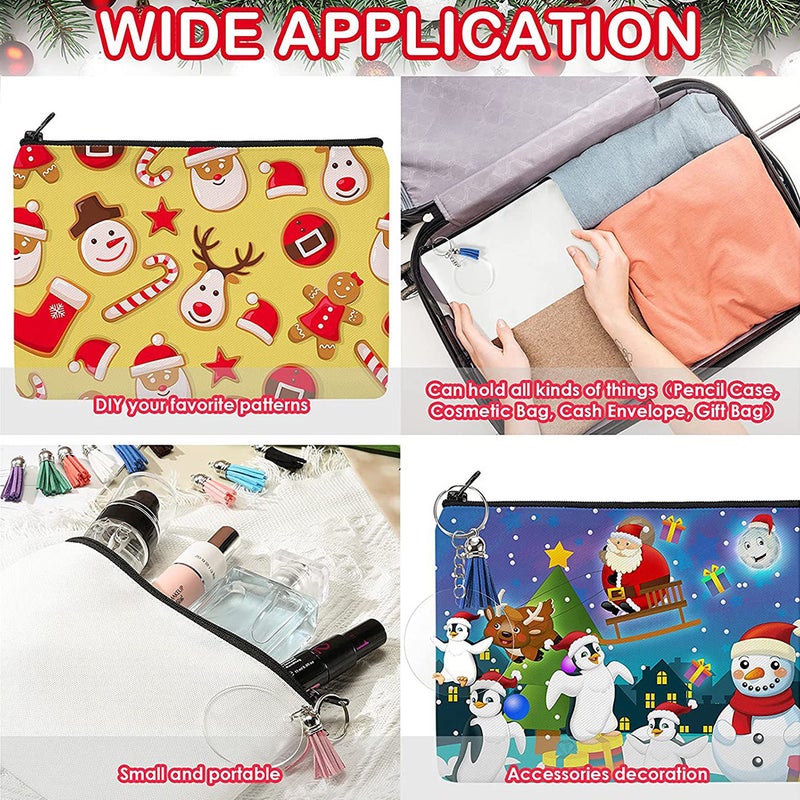 1 Set DIY Craft Bag Canvas Pencil Cases Sublimation Blank Makeup Bags Heat Transfer Bag - Image 4