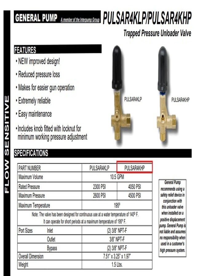 General Pump PULSAR4KHP Unloader - Image 2