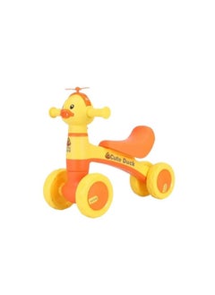 Donald Duck-shaped balance bike, sings several songs, lights up, and has a fun toy fan.