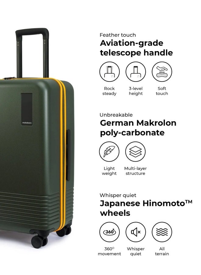 Mokobara MOKOBARA The Check-in Luggage Hardsided 8 Hinomoto Wheels Medium Trolley (Green)  - Image 4