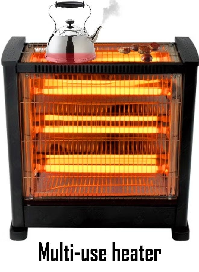 TOSCANA U Electric Heater and Heater with 5 Single Burners 2400 Watt Portable Heater with Temperature Control Switch Black - Image 3