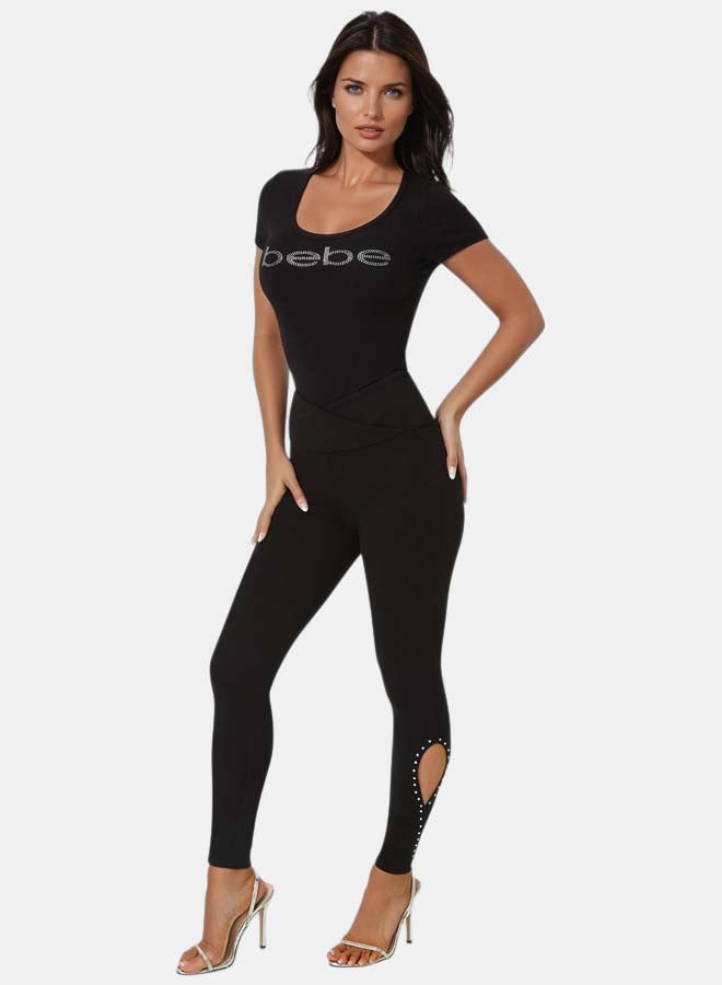 bebe High Waist Rhinestone Legging - Image 2