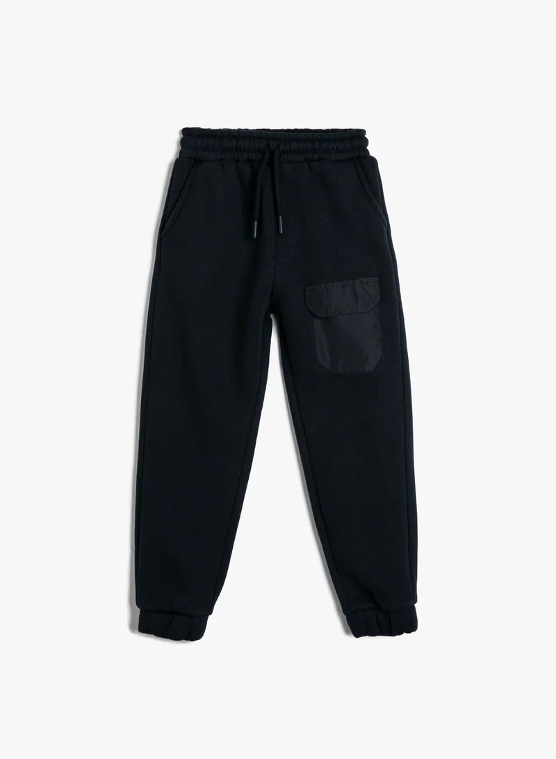 KOTON Basic Jogger Sweatpants Drawstring Pocket Detail Brushed Interior