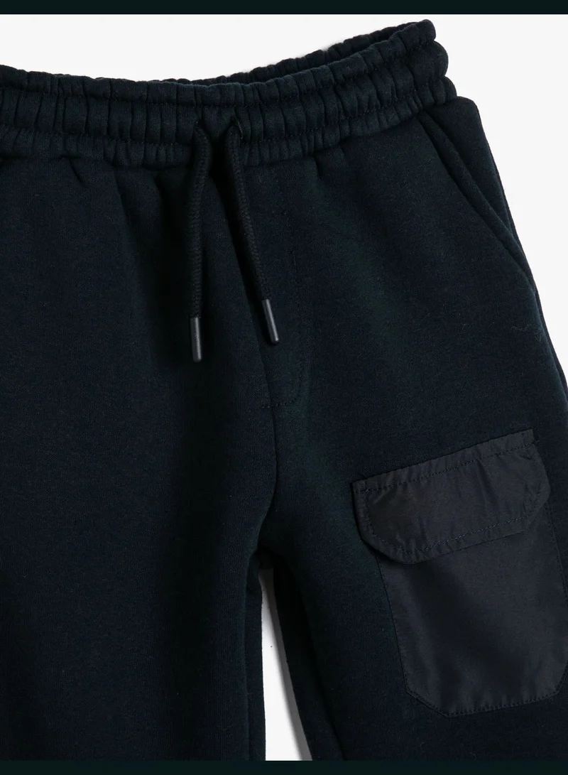 KOTON Basic Jogger Sweatpants Drawstring Pocket Detail Brushed Interior