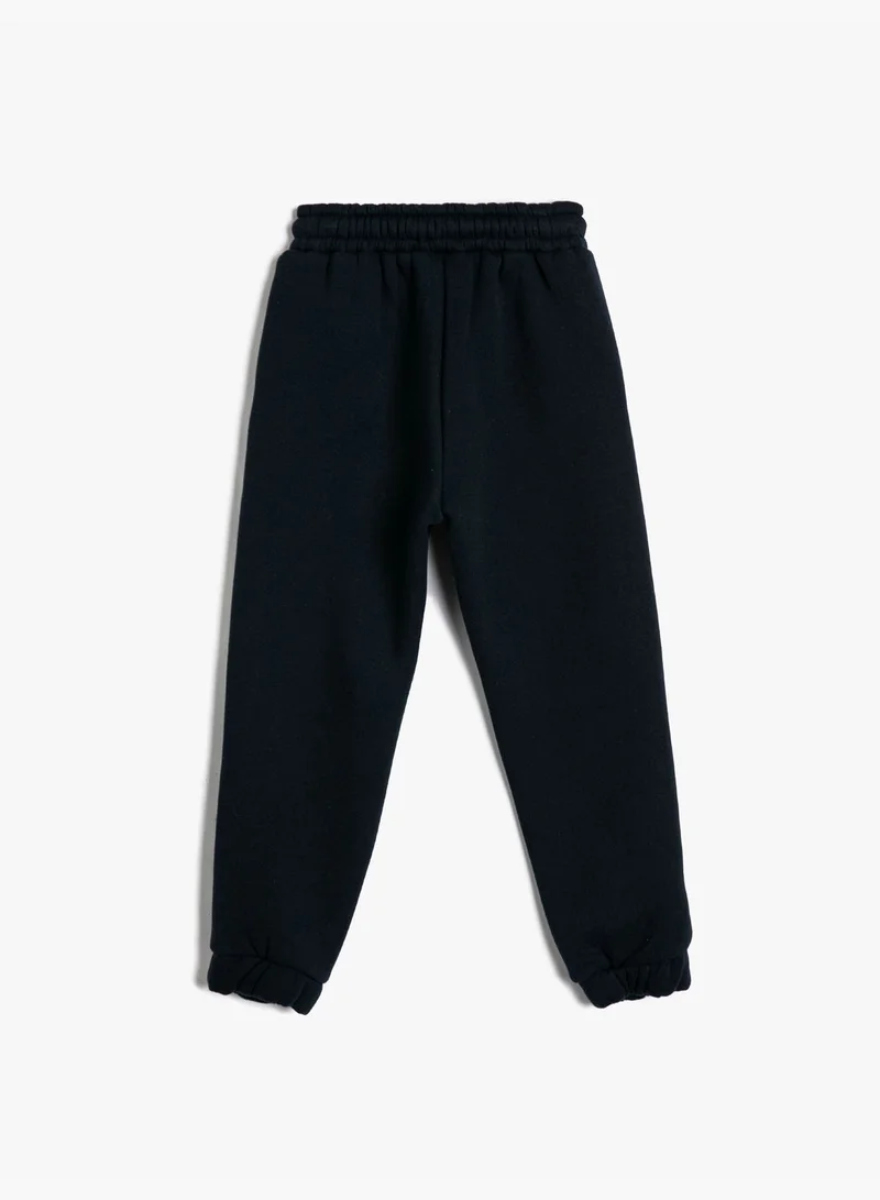 KOTON Basic Jogger Sweatpants Drawstring Pocket Detail Brushed Interior