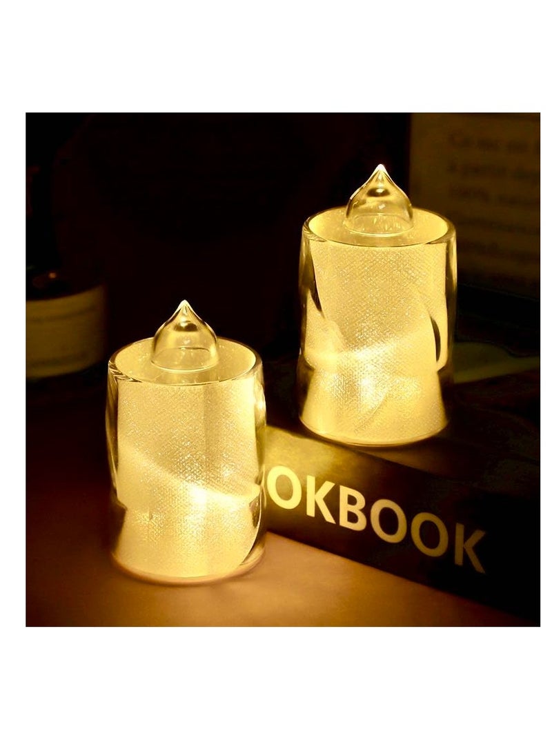 Excefore Flameless Tealight Candles, 12 Pcs LED Candles Battery Operated, Flameless Votive Candles Electric Candle for Weddings Room Birthday Party Decorations (Warm Yellow, Φ2“x H2.3”) - Image 1