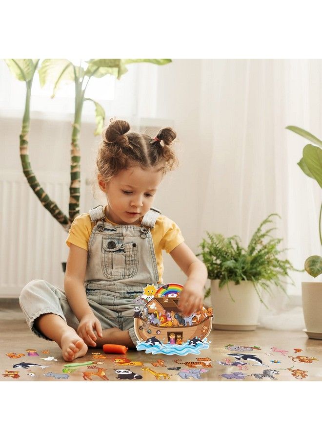 Satinior 12 Set Noah Ark Animal Sticker Scene Include 12 Noah Ark Backgrounds And 12 Sheets Self Adhesive Animal Stickers Noahs Ark Decorations For Kids Crafts Classroom Activities - Image 5