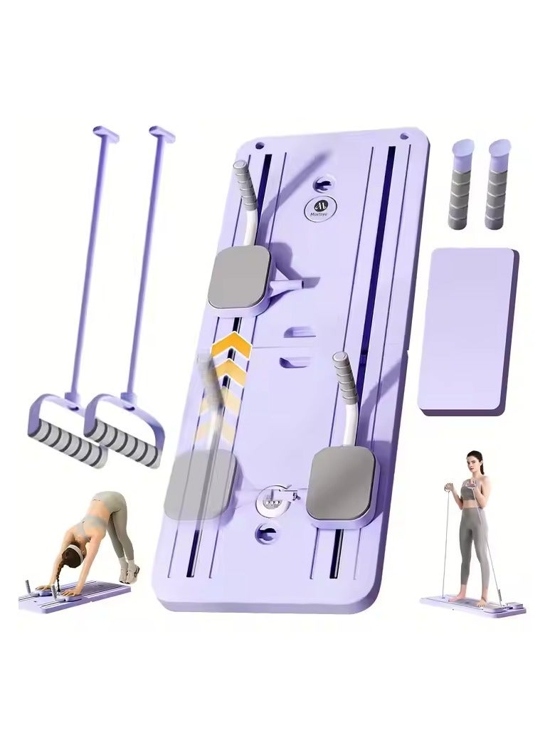 Generic 6 in 1 Multi-Purpose Foldable Pilates Reformer Board Set With Timer Pilates Equipment Ab Exercise Abs Roller for Home  - Image 1