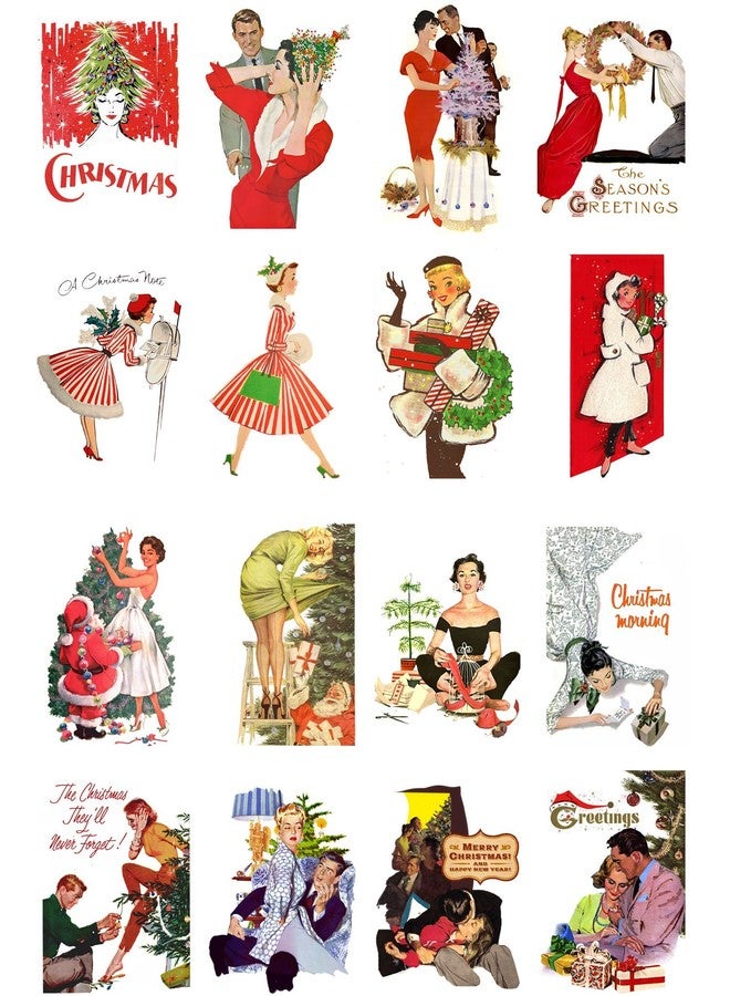 Flonz مجموعة ورق ديكوباج (١٠ ورقات A٤ / ٨ × ١٢ بوصة) - ملصقات عائلية لعيد الميلاد من FLONZ Vintage Ephemera - Image 1