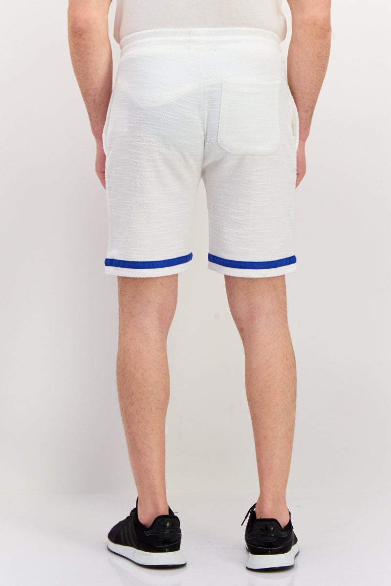 BRAVE SOUL Men Drawstring Embroidered Basic Shorts, White - Image 3