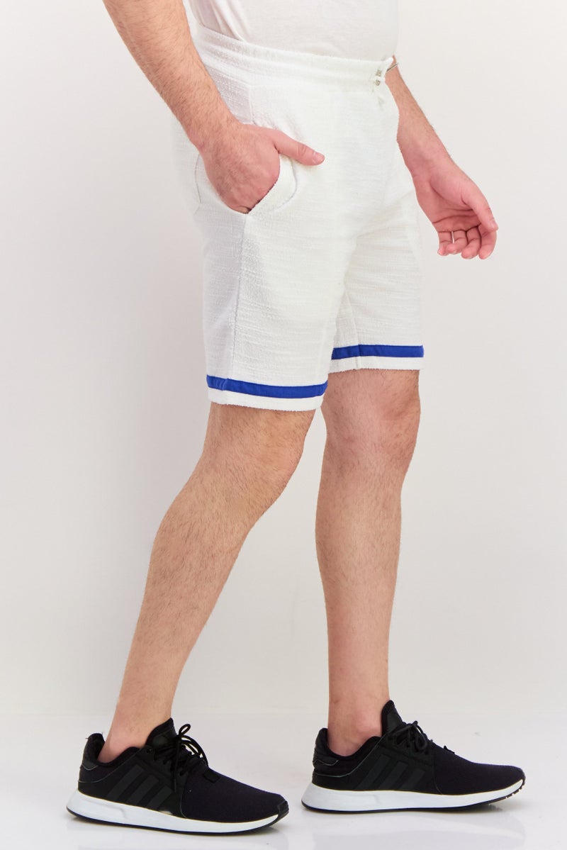 BRAVE SOUL Men Drawstring Embroidered Basic Shorts, White - Image 4