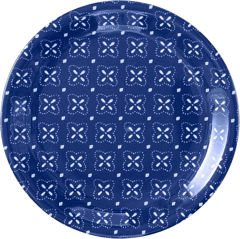 UPware Indigo Melamine Round Dessert Plates Small Serving Plates for Appetizer Snacks and Side Dishes Blue 675 Inch Set of 4 - Image 3