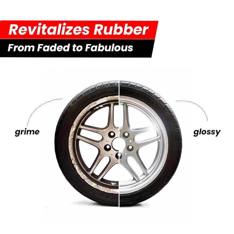 MA-FRA MAFRA Tyre Glaze (1x5 Ltr) Rubber Revitalizer and Blackener | Prevents Cracks and Resisting Air-Borne Pollutants, Long Lasting, Non-Greasy | Tire Tyre Polish Dresser Shiner Glosser for Car, Bike - Image 3